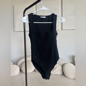 Zara Black Sleeveless Bodysuit